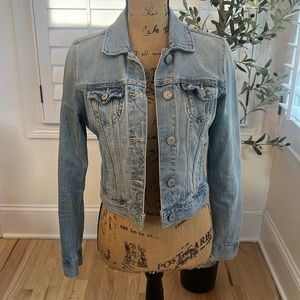 American Eagle denim jacket with embroidered back